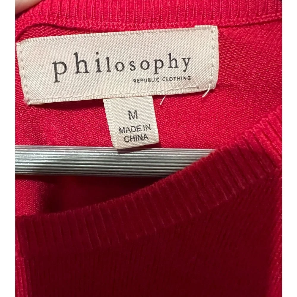 Philosophy Red Knit Sweater – Medium - Picture 4 of 5